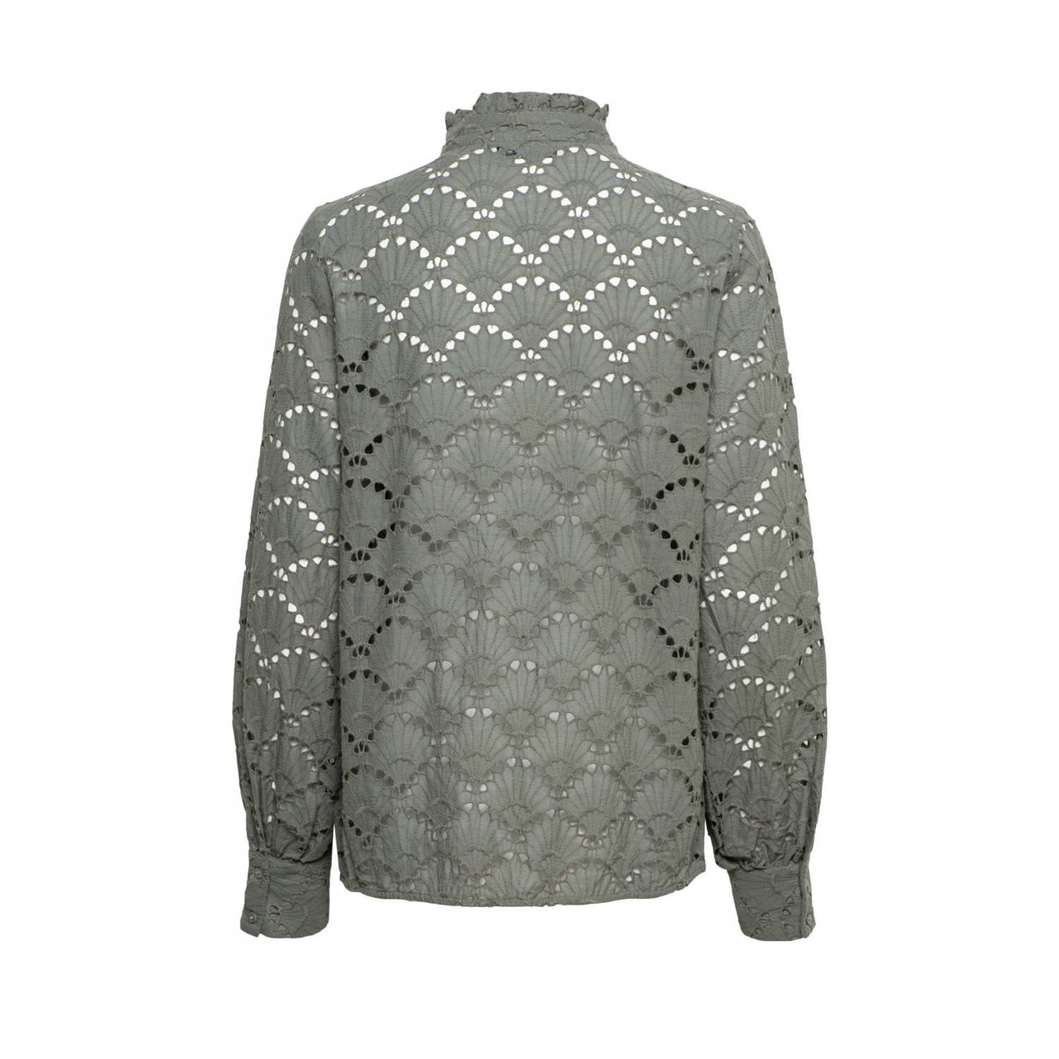 &Co Woman blouse kaki broderie