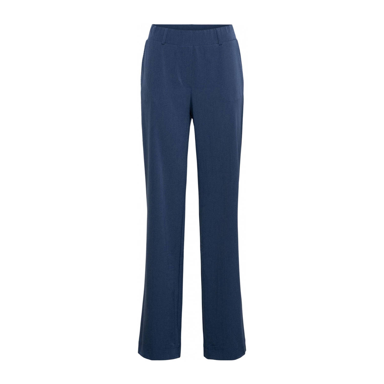 &Co Woman straight regular waist pantalon donkerblauw
