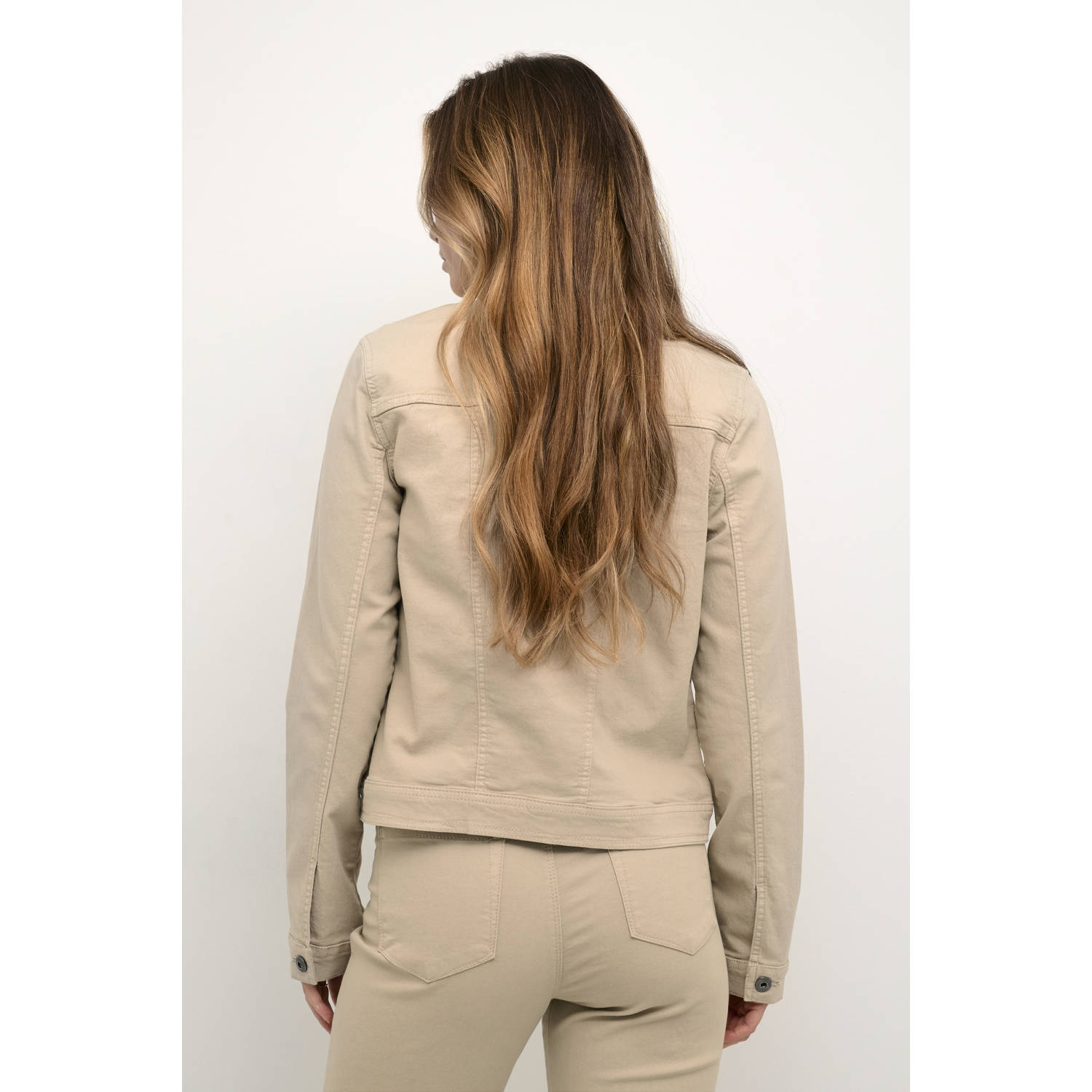 Kaffe spijkerjas beige
