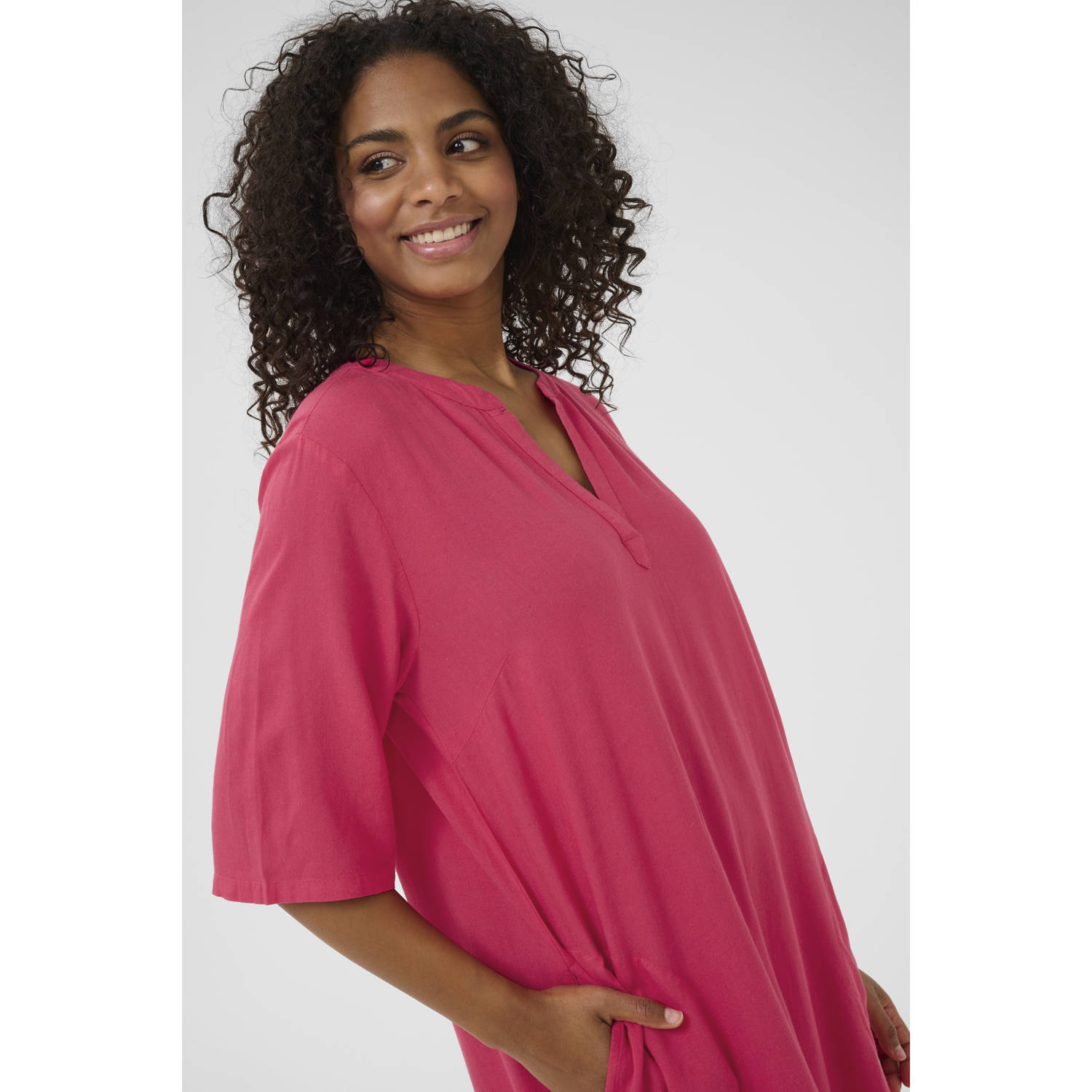 Kaffe zomerjurk roze