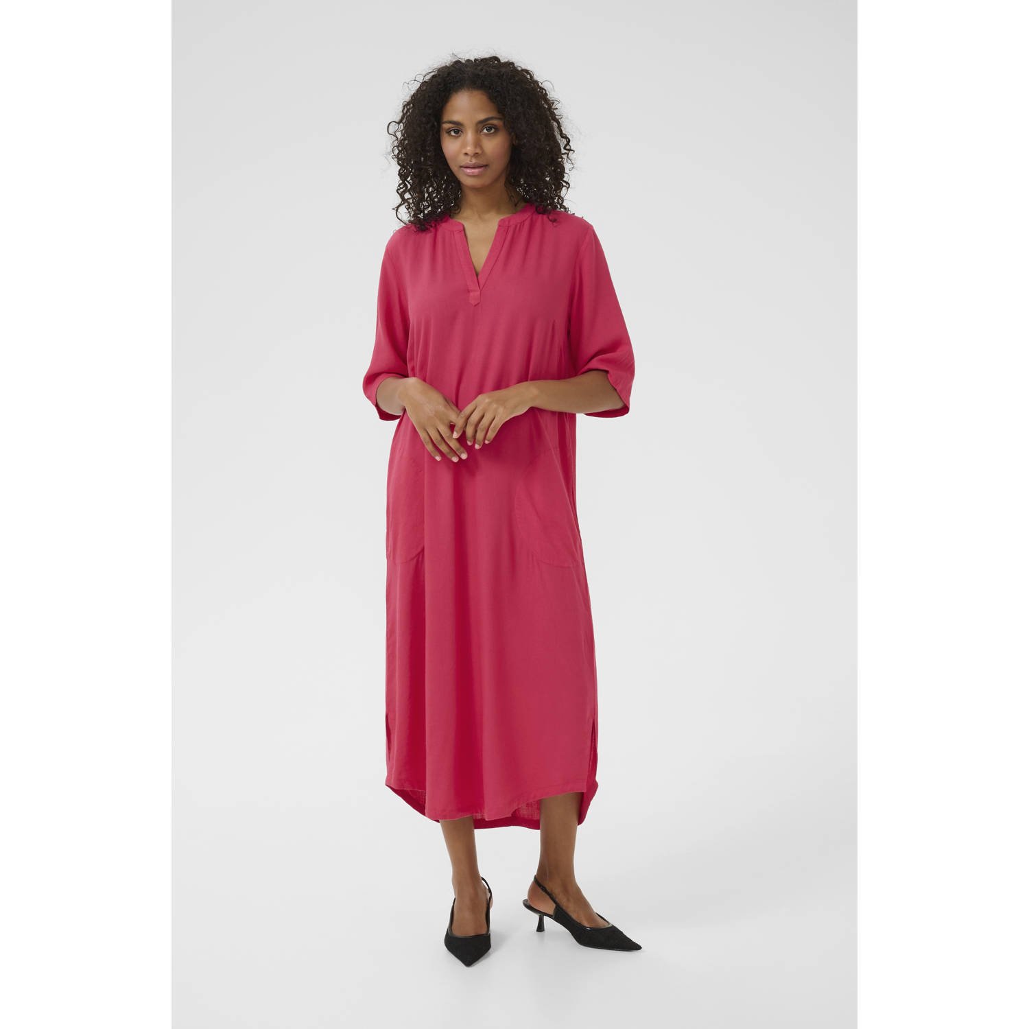 Kaffe zomerjurk roze