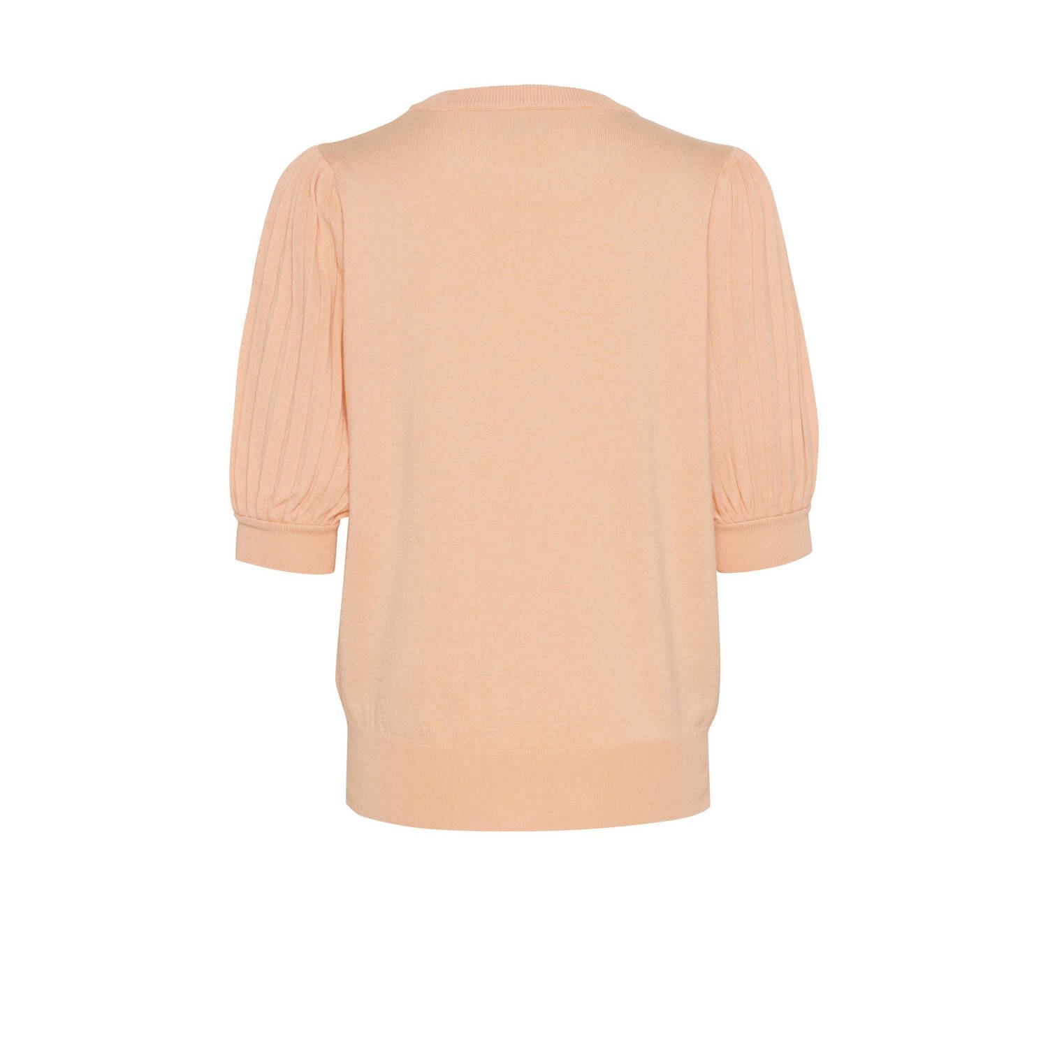 Kaffe top oranje fijn gebreid