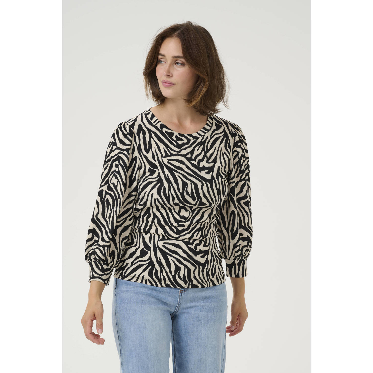 Kaffe Moonstruck Black Graphic Tee Top Black Dames