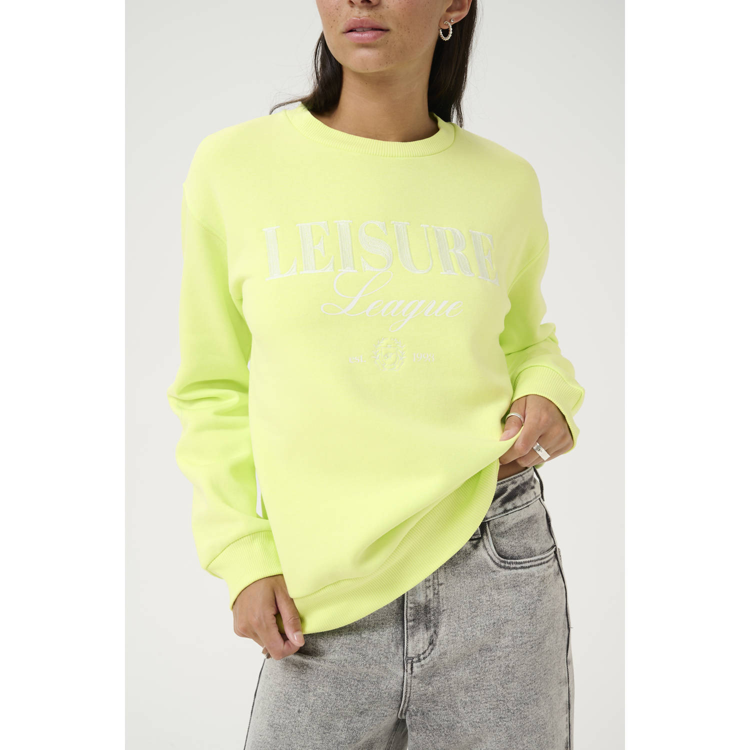 Kaffe Sportieve Sweatshirt met Geborduurd Logo Green Dames