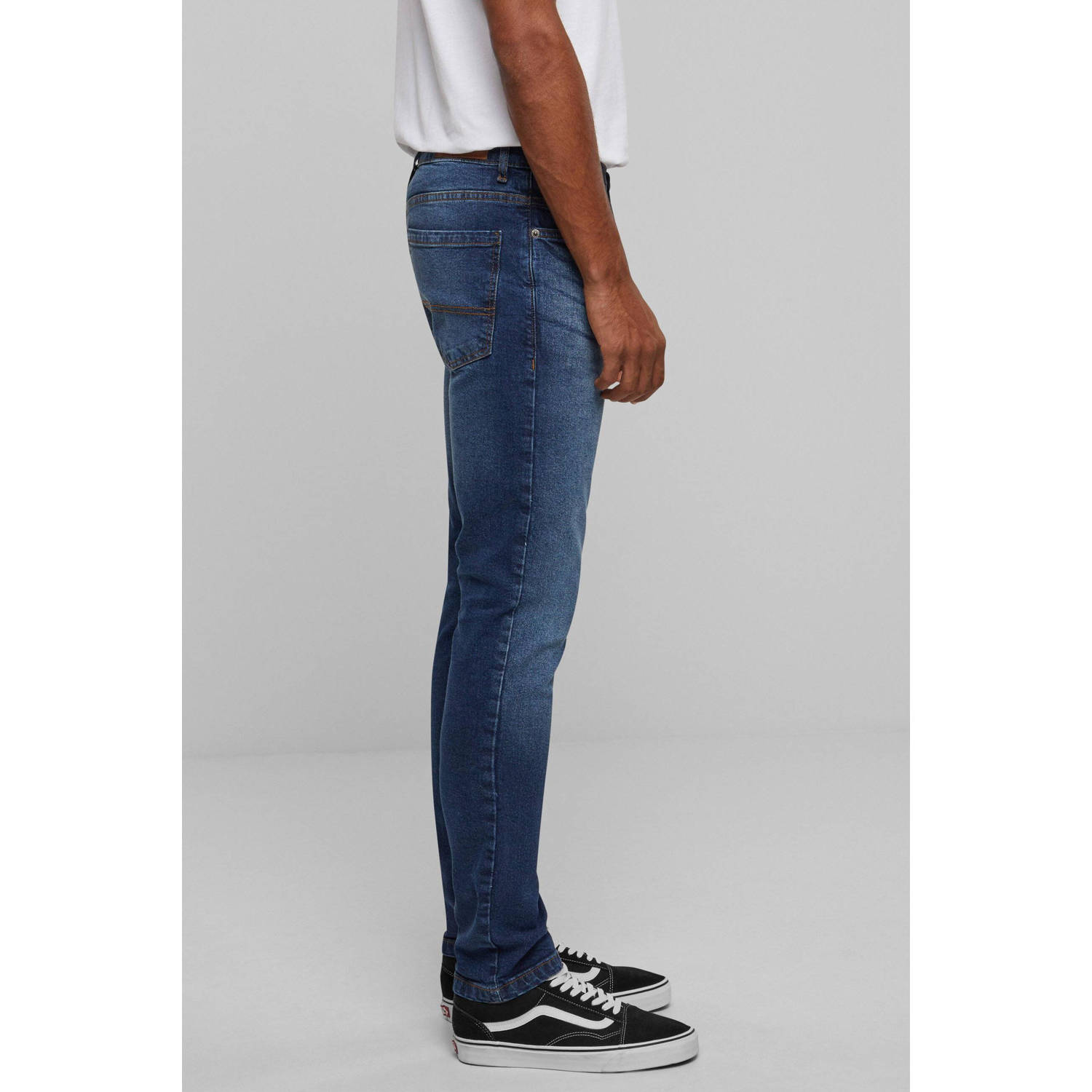 Urban Classics tapered slim fit jeans blauw