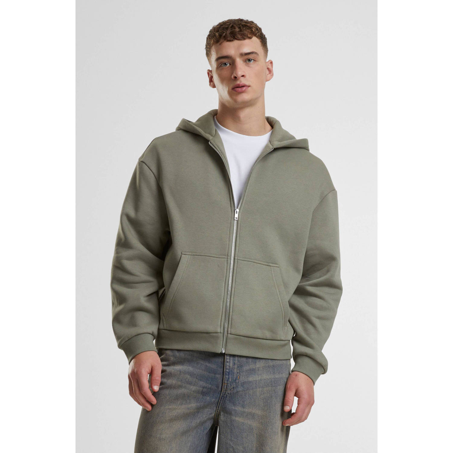 Urban Classics sweatvest olijfgroen