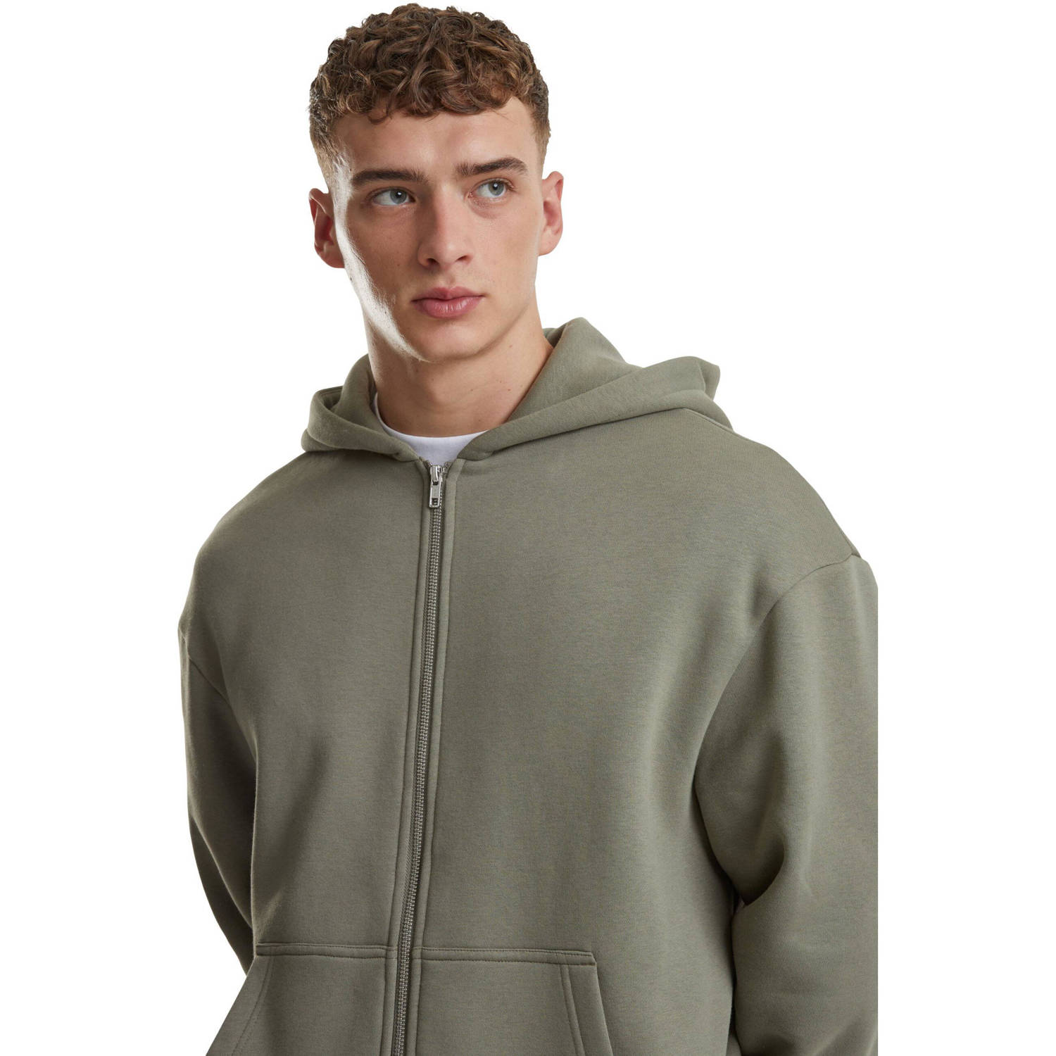 Urban Classics sweatvest olijfgroen