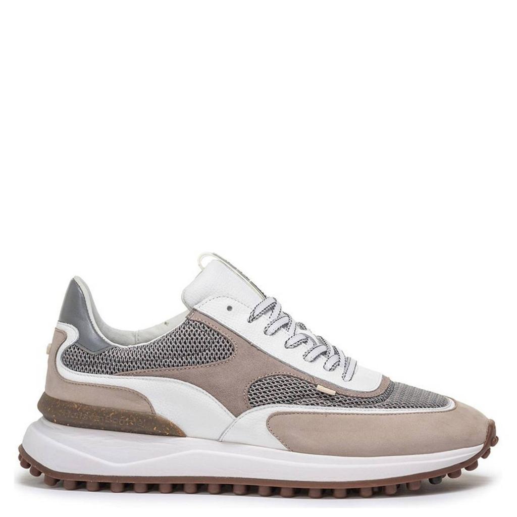 Lichtbruine heren Floris van Bommel Noppi 37.00 leren sneakers van nubuck leather met veters