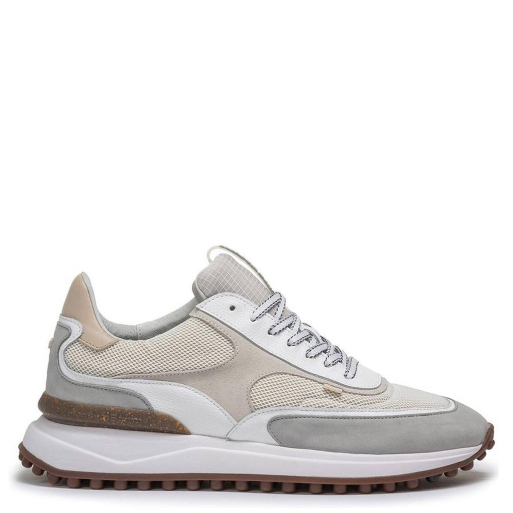 Witte heren Floris van Bommel Noppi 37.02 leren sneakers van printed leather met veters