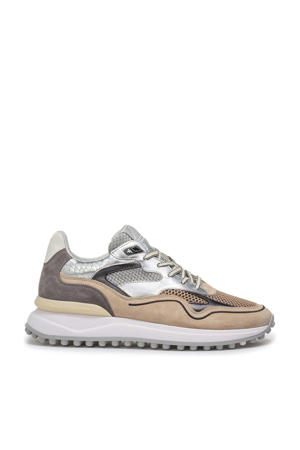 leren sneakers zilver