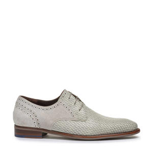  De Stapper 39.42 suède veterschoenen lichtgrijs