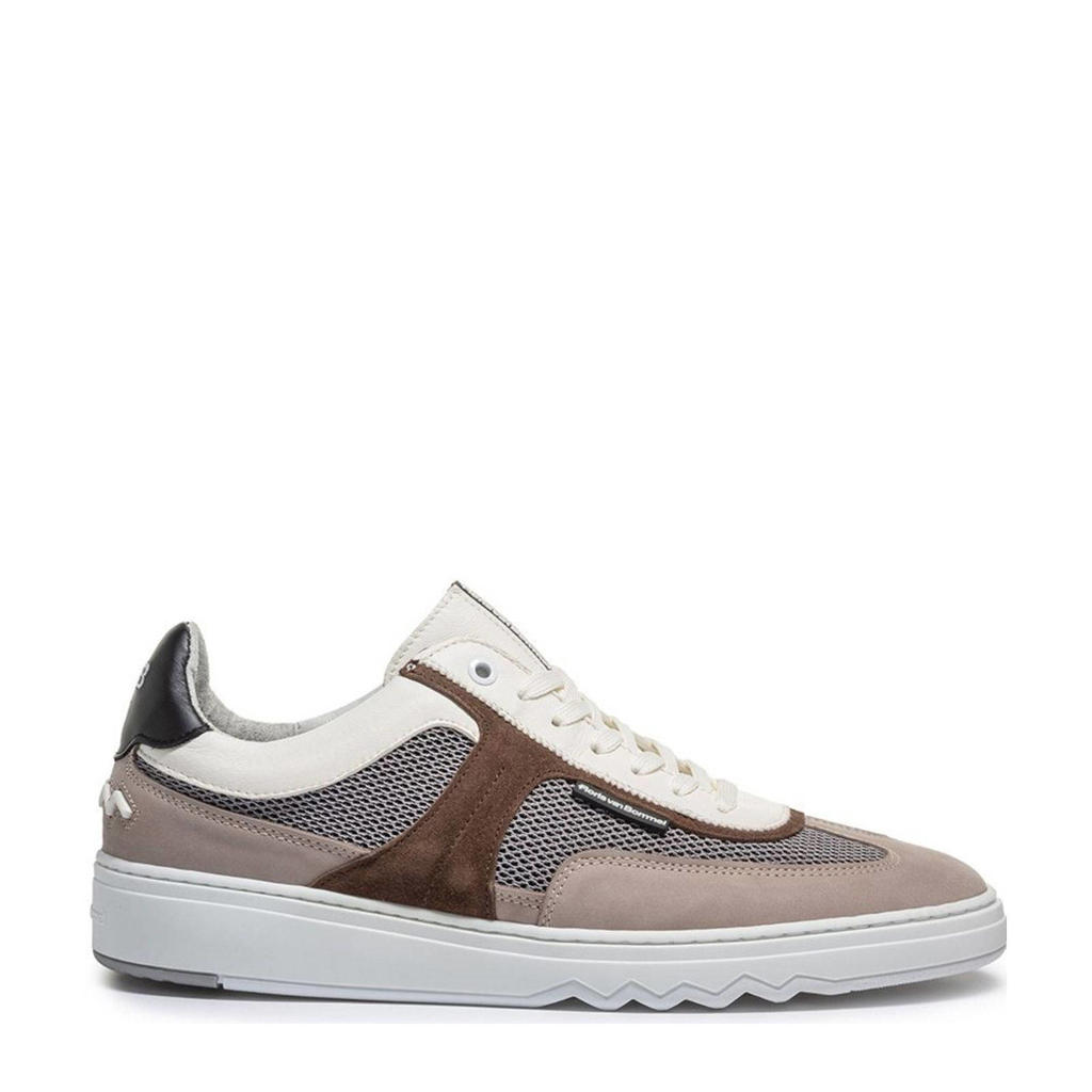 Lichtbruine heren Floris van Bommel De Kupster 08.00 leren sneakers met veters
