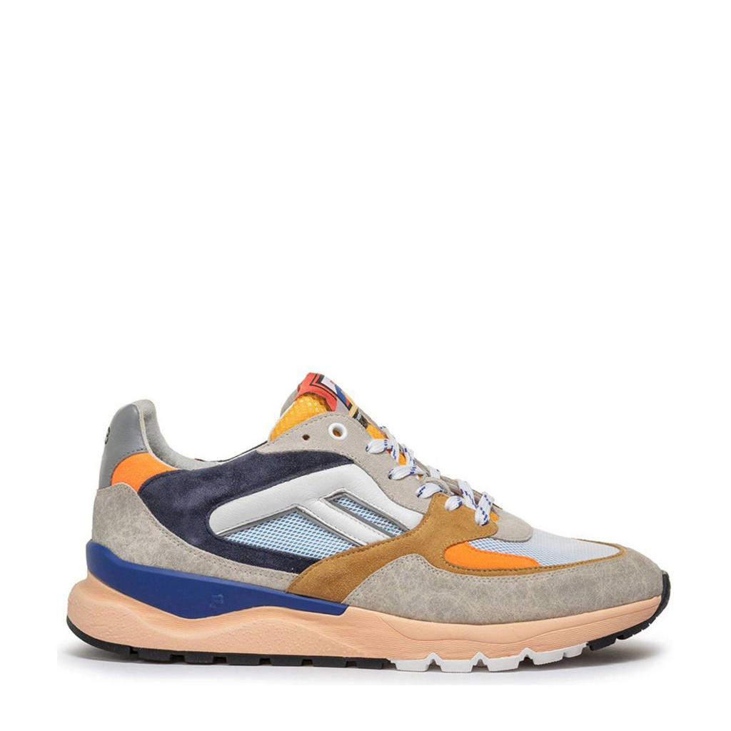 Oranje heren Floris van Bommel De Treener 01.10 suède sneakers met veters