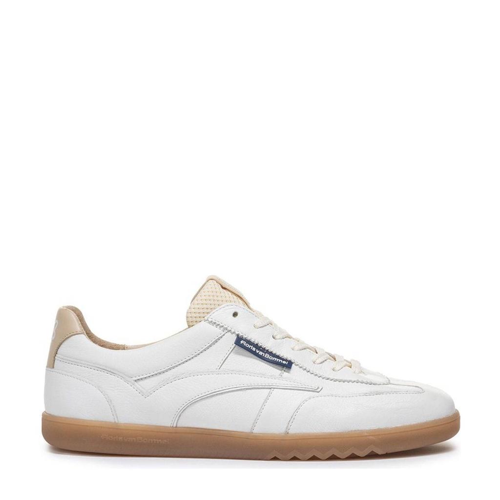 Witte heren Floris van Bommel De Zaler 01.16 De Zaler 01.03 leren sneakers van printed leather met veters