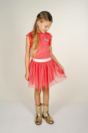 midi jurk met glitter roze