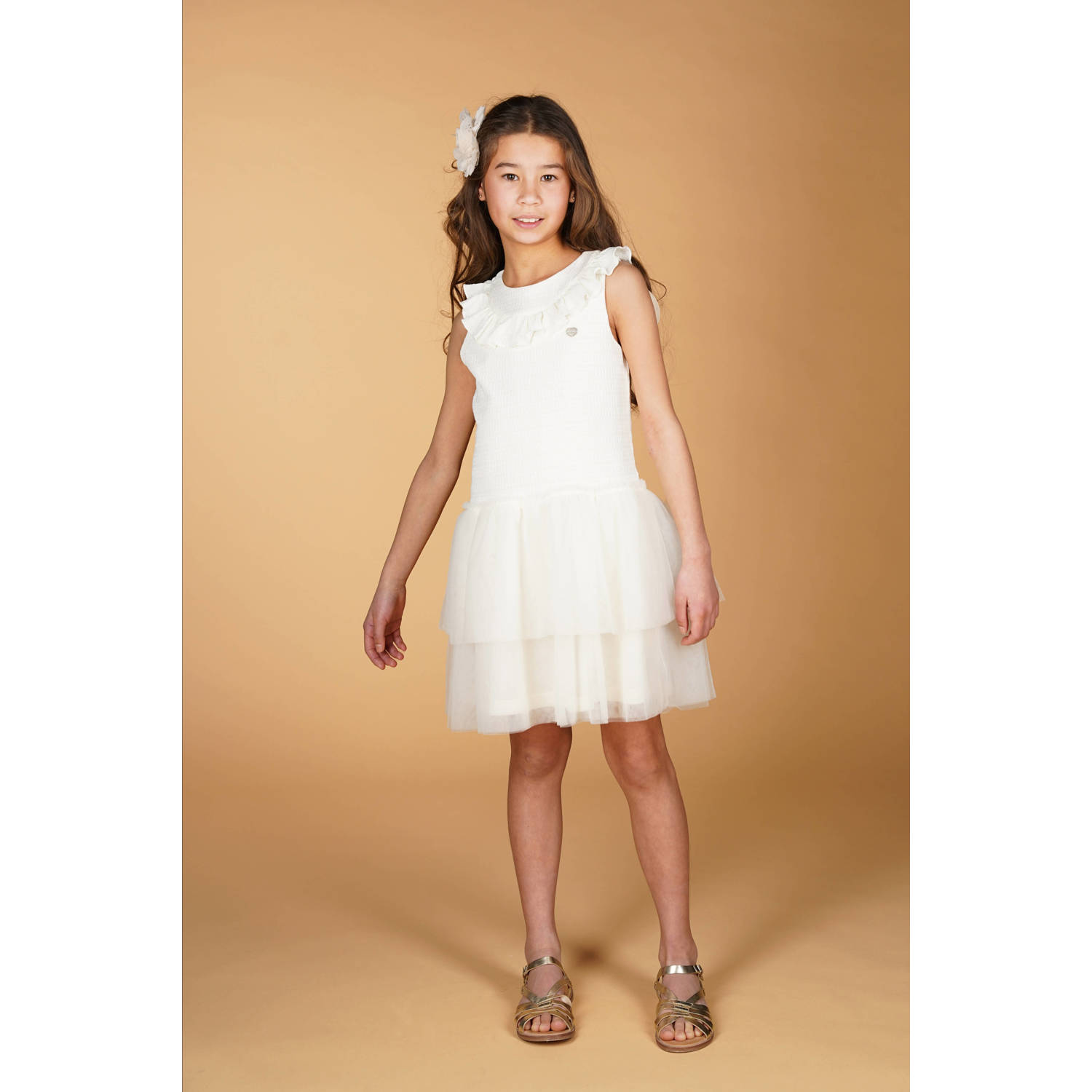 Le Chic midi jurk ecru