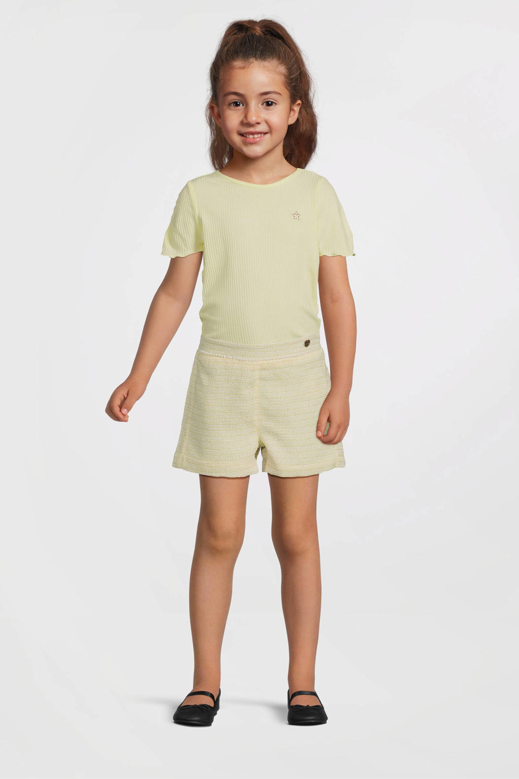 Gele meisjes Le Chic regular casual short van polyester met elastische tailleband