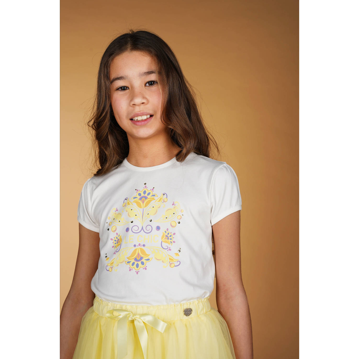 Le Chic midi rok geel