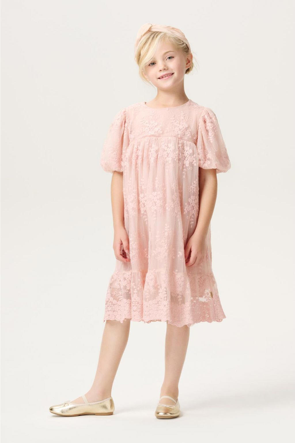 Noppies kids korte jurk roze