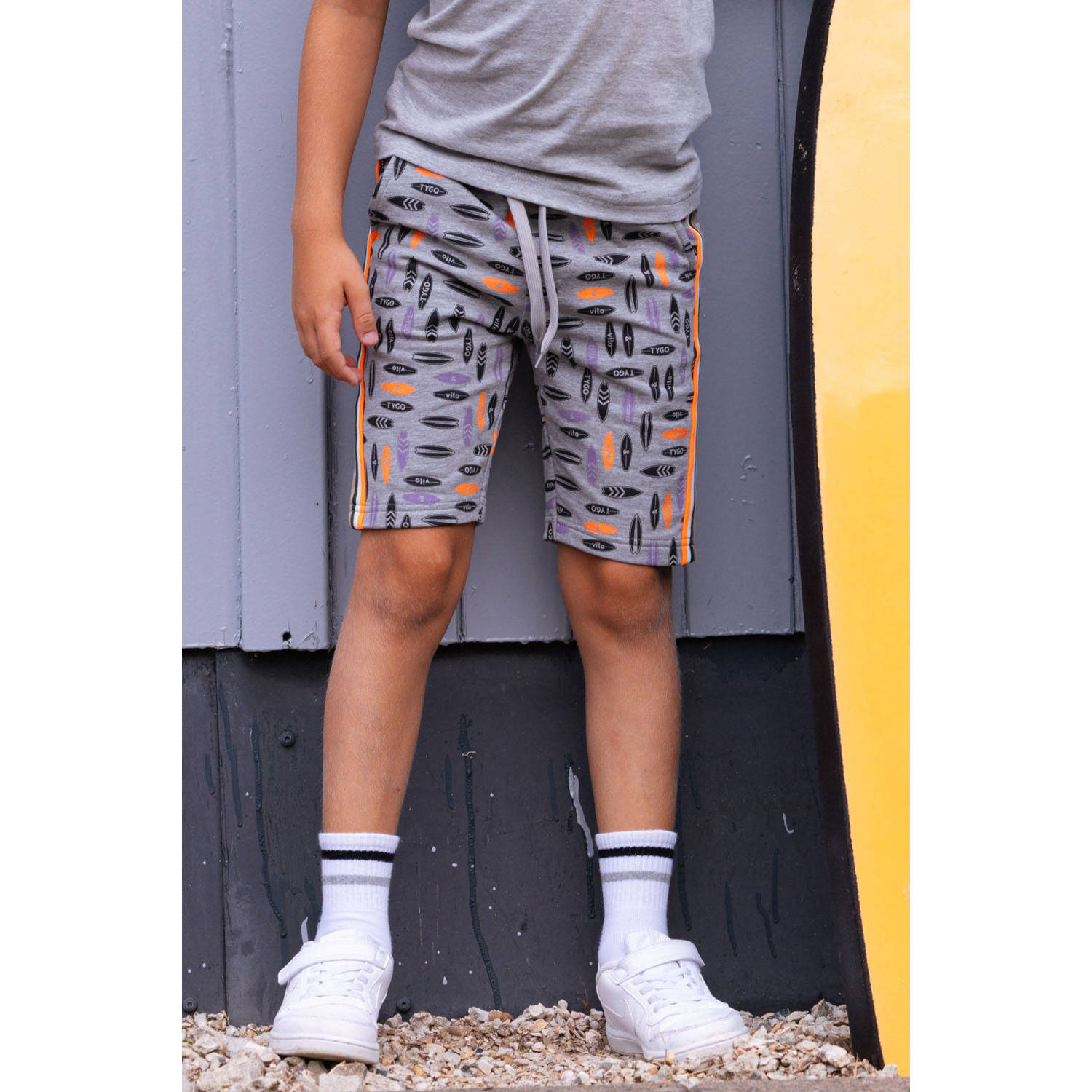 TYGO & vito sweatshort grijs melange