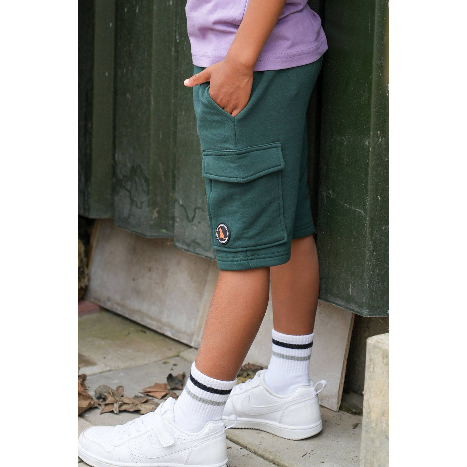 TYGO & vito sweatshort donkergroen