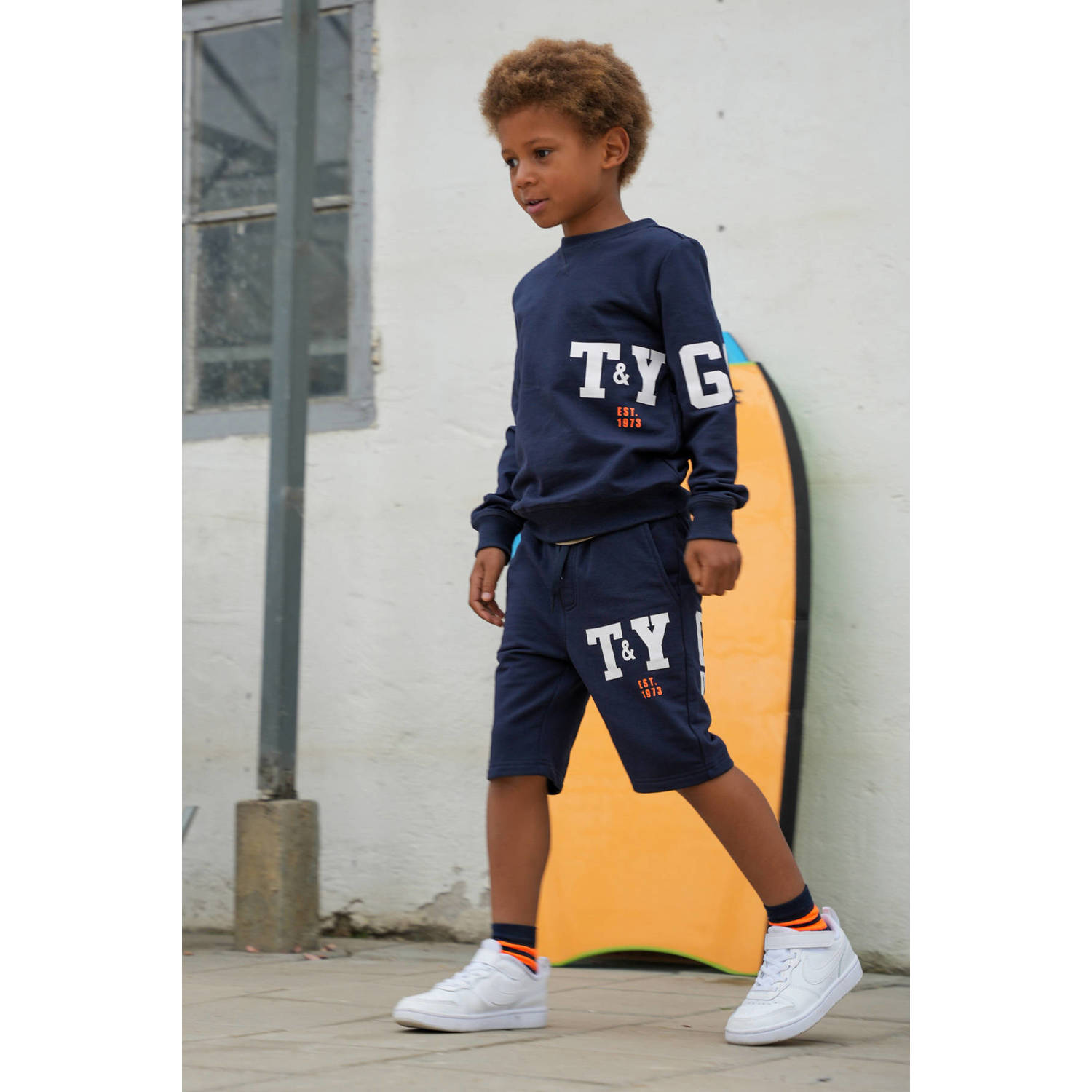 TYGO & vito sweatshort donkerblauw