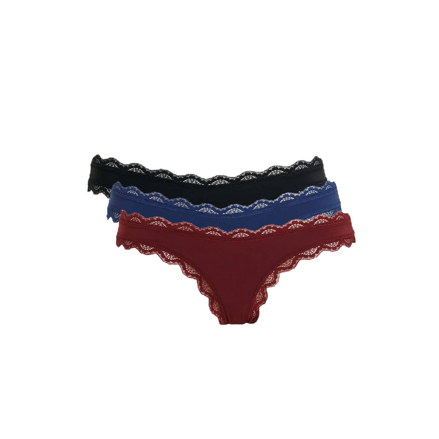 Dorina zwangerschapsbrazilian Brooklyn (set van 3) zwart donkerblauw donkerrood