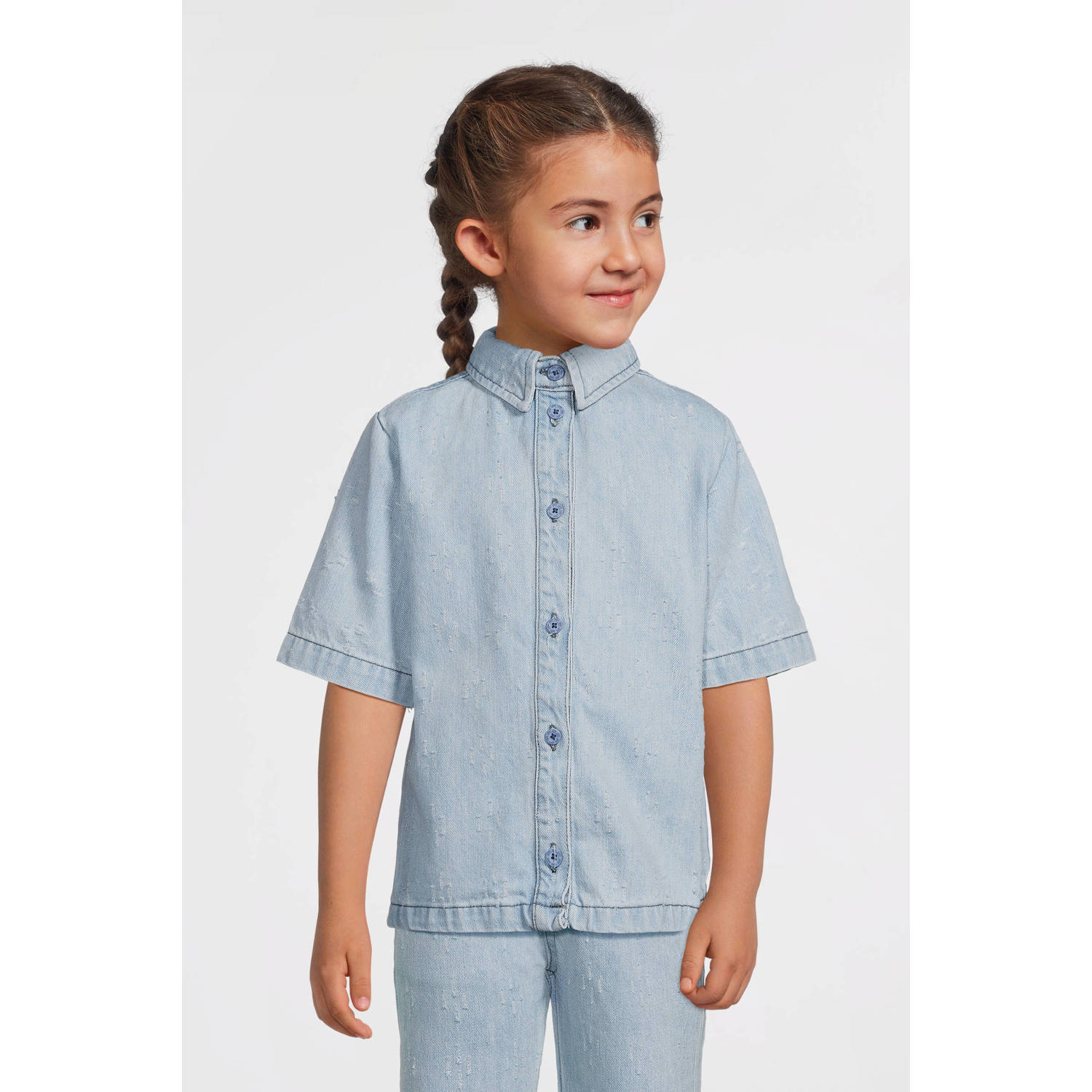 LEVV overhemd light blue denim