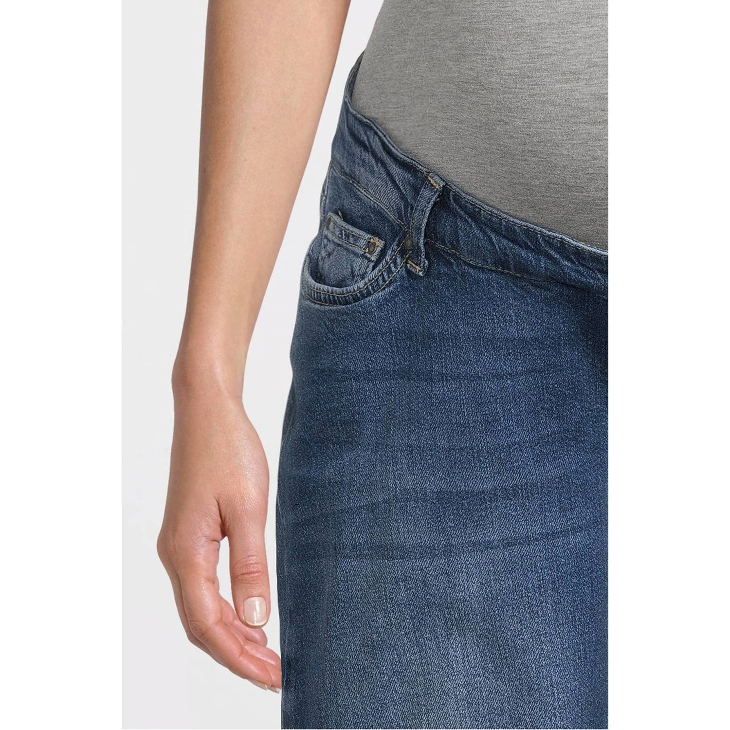 MAMALICIOUS high waist zwangerschapskleding wide leg jeans light blue denim