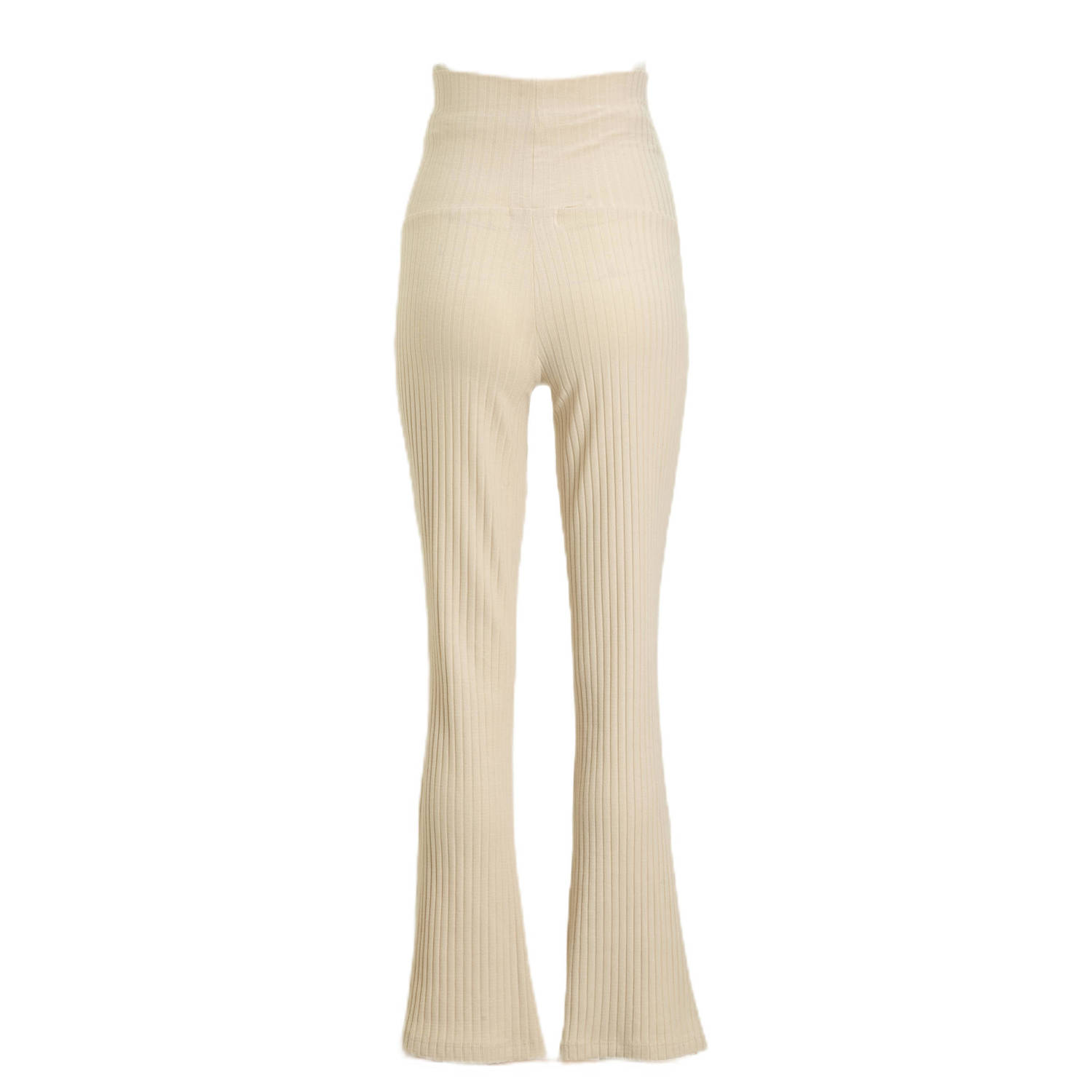 MAMALICIOUS high waist zwangerschaps flared broek ecru