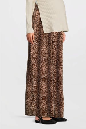 wide leg regular waist zwangerschaps casual broek bruin