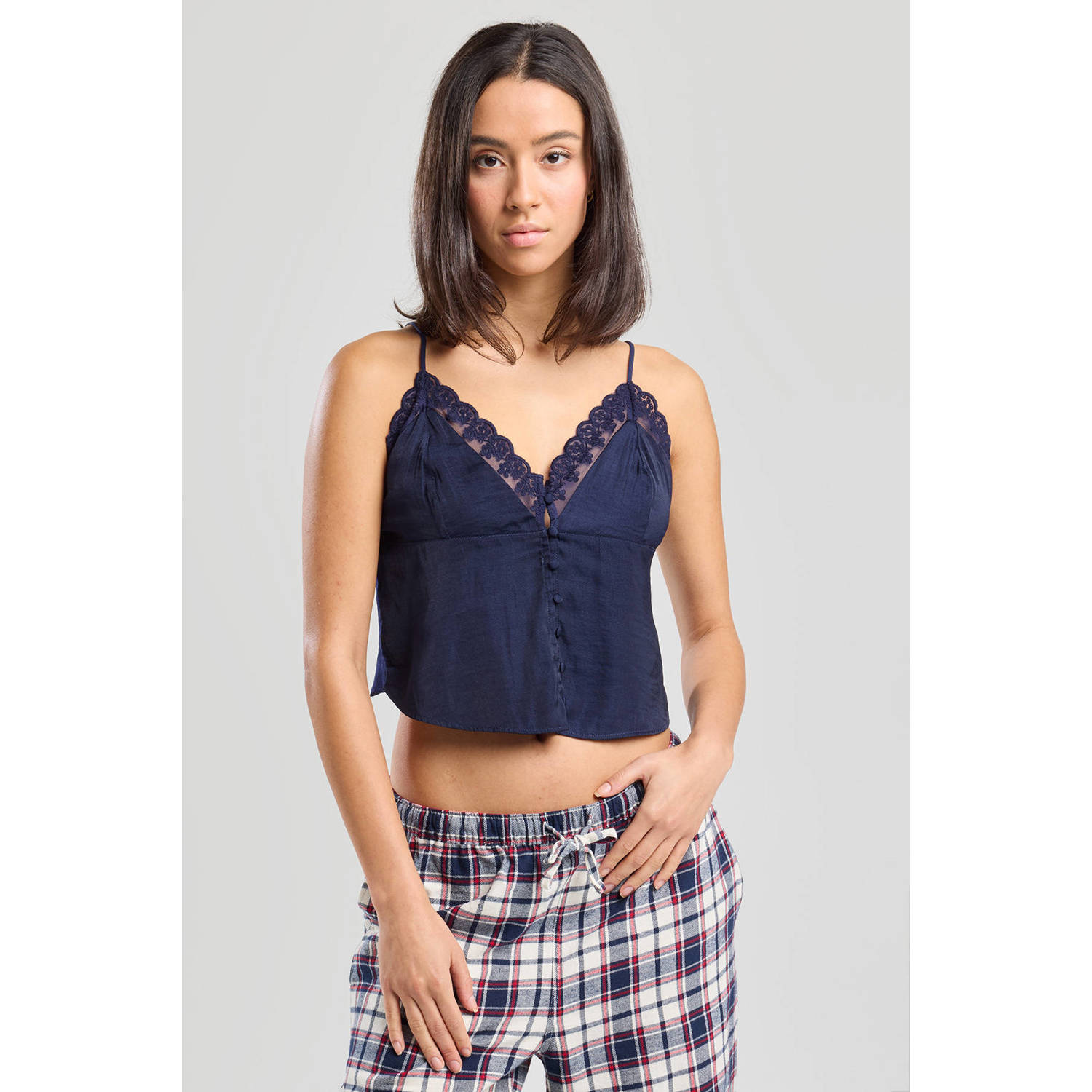 America Today spaghettitop blauw