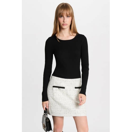 Morgan mini jurk met lurex ecru afbeelding
