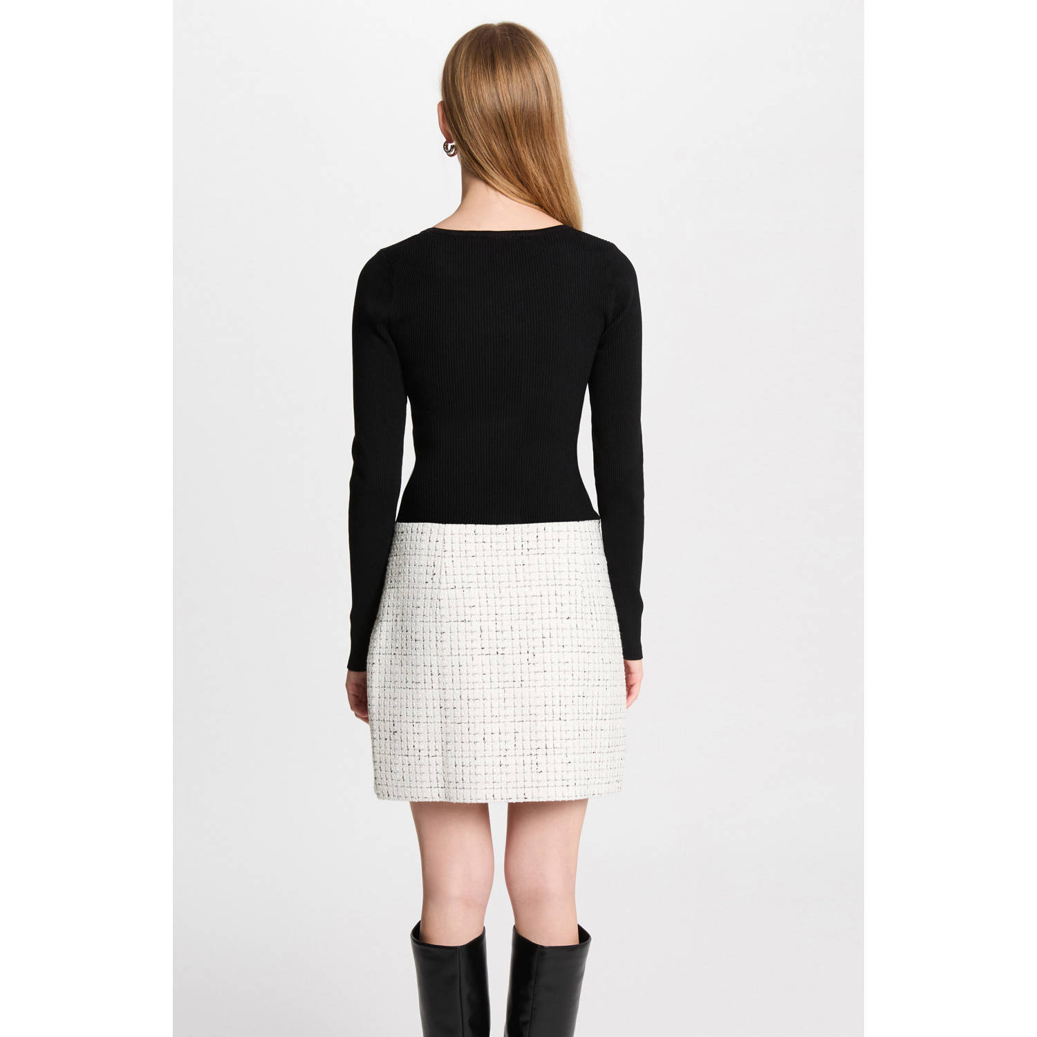 Morgan mini jurk met lurex ecru