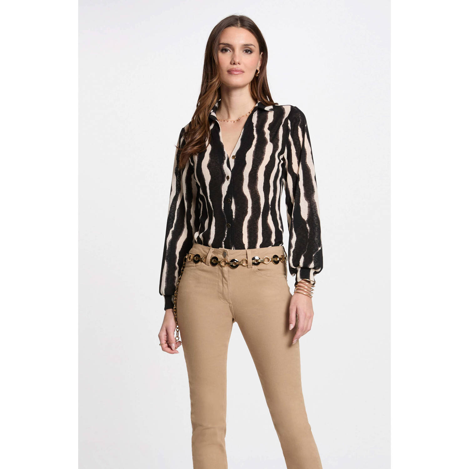 Morgan blouse ecru bruin