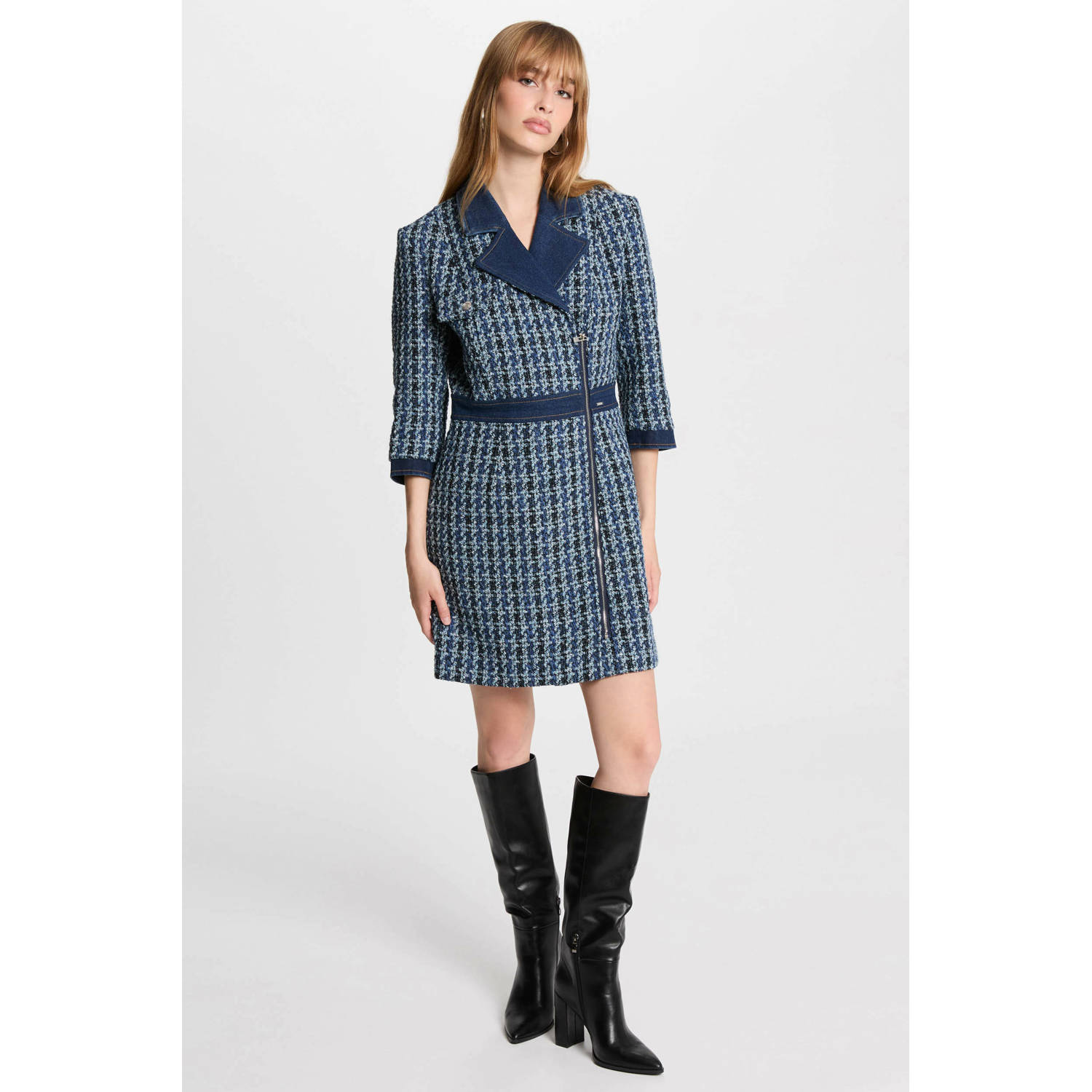 Morgan korte jurk blauw