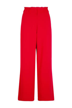wide leg high waist pantalon rood