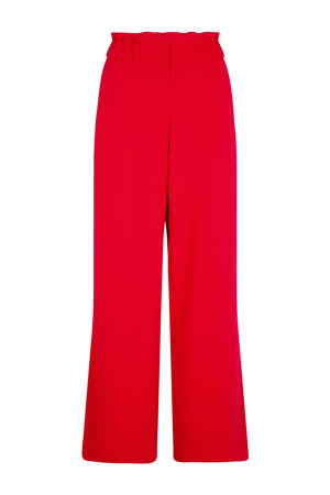 wide leg high waist pantalon rood