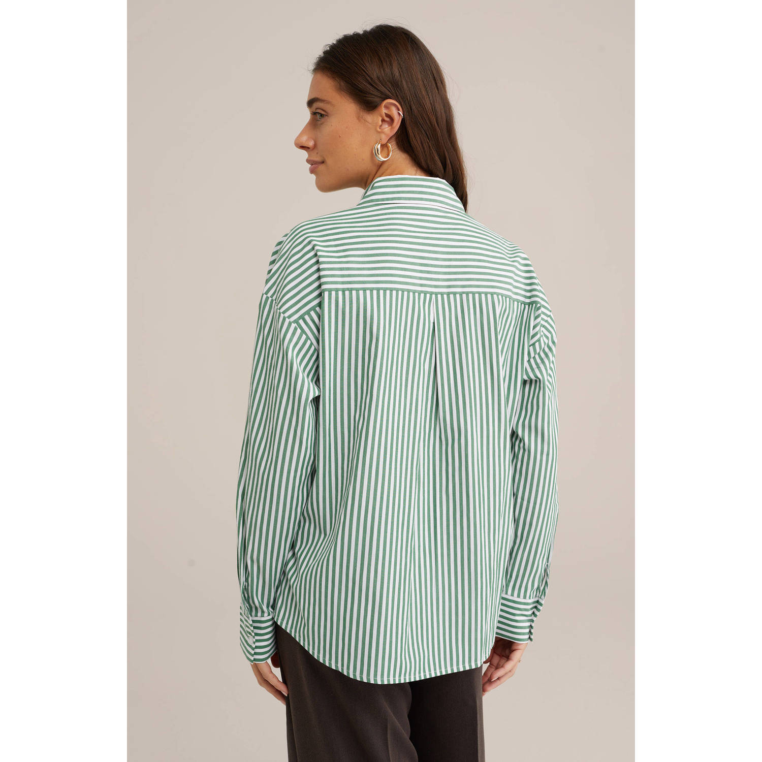 WE Fashion gestreepte blouse groen