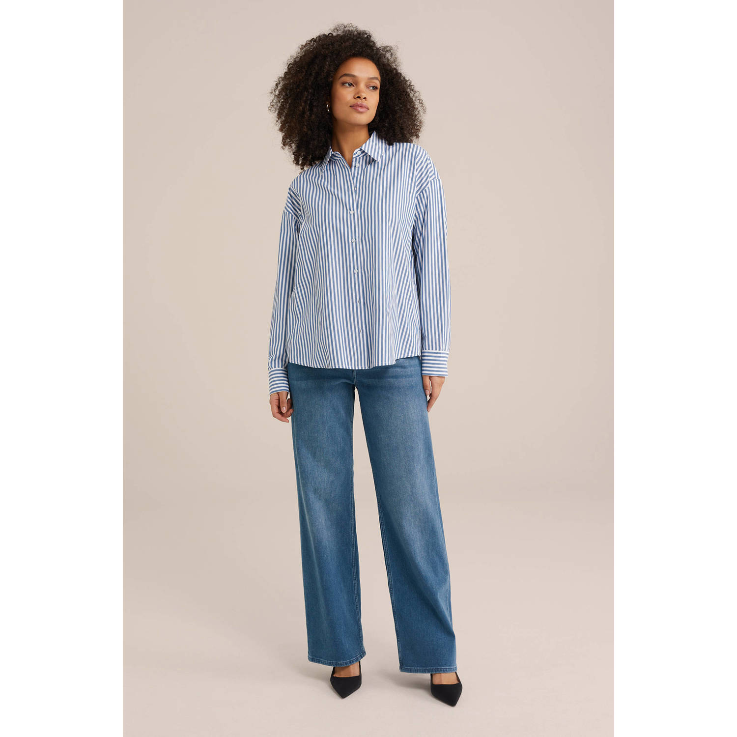 WE Fashion gestreepte blouse blauw