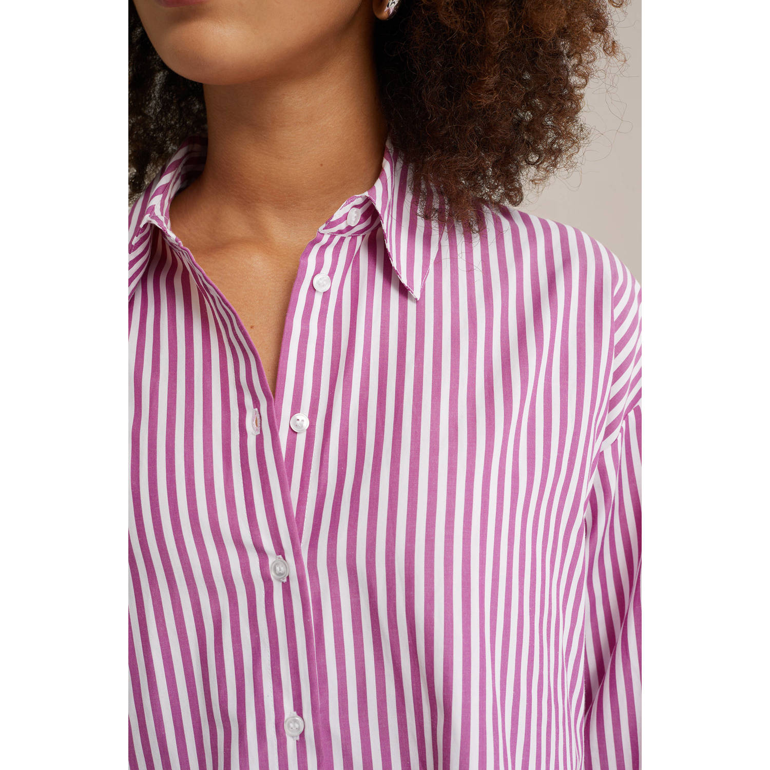 WE Fashion gestreepte blouse roze
