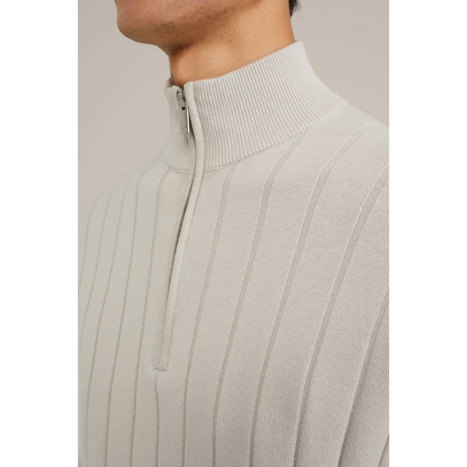 WE Fashion trui fijn gebreid beige