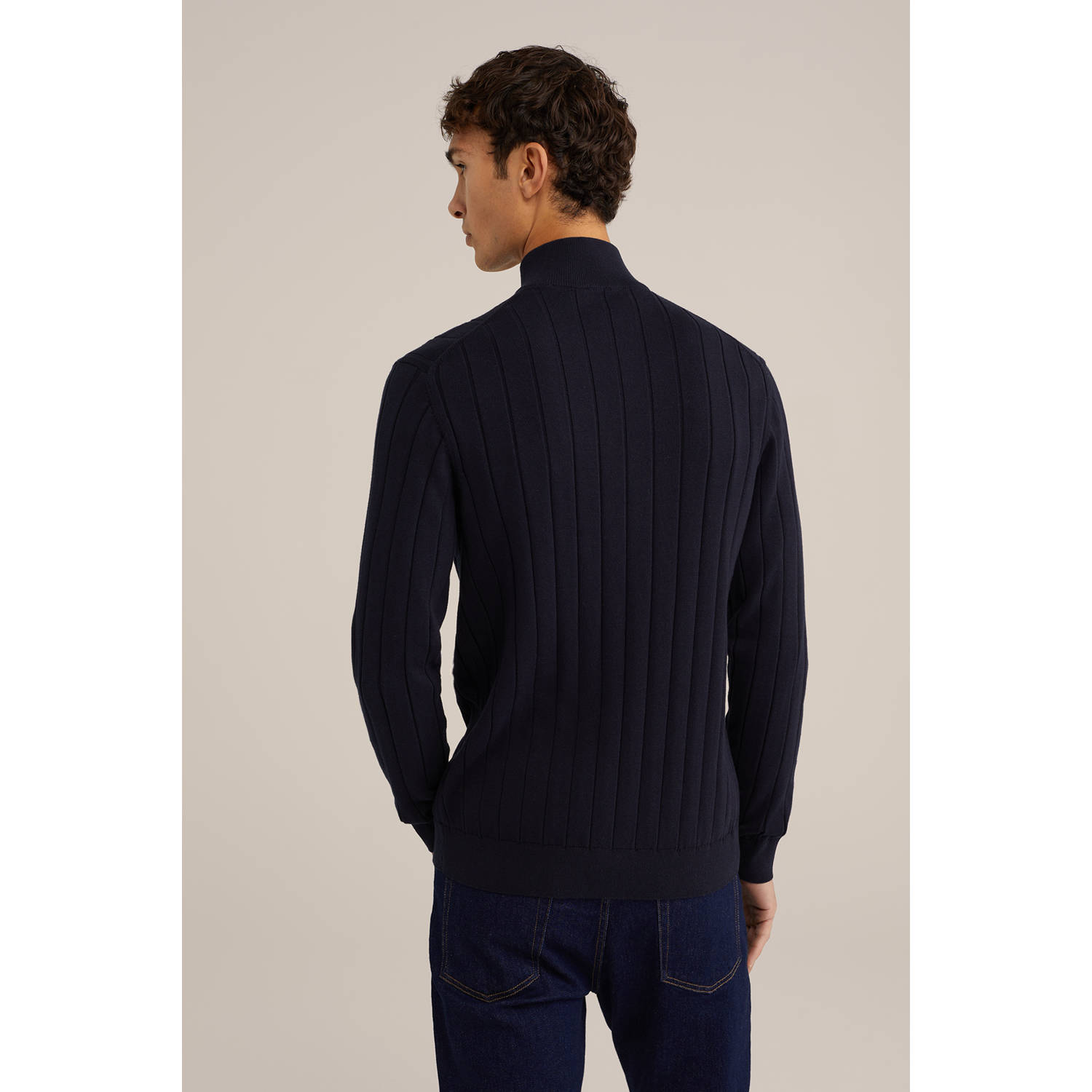 WE Fashion trui fijn gebreid donkerblauw