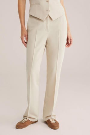 flared regular waist pantalon beige