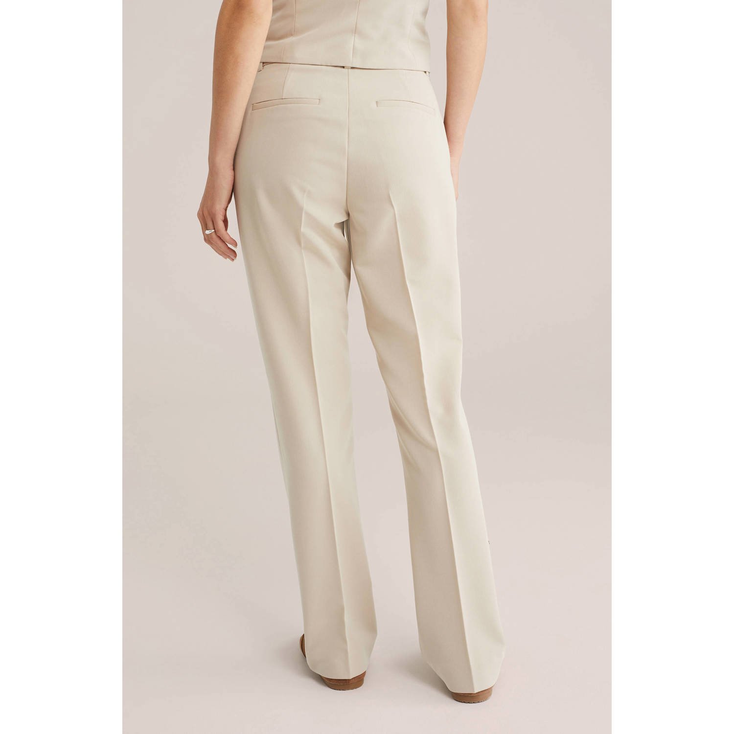 WE Fashion flared regular waist pantalon beige