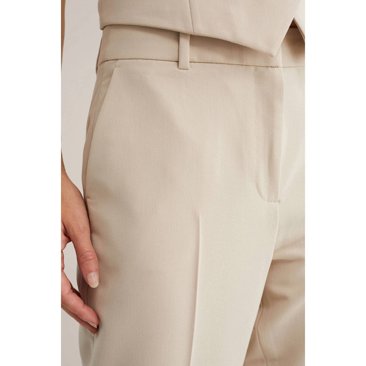 WE Fashion flared regular waist pantalon beige