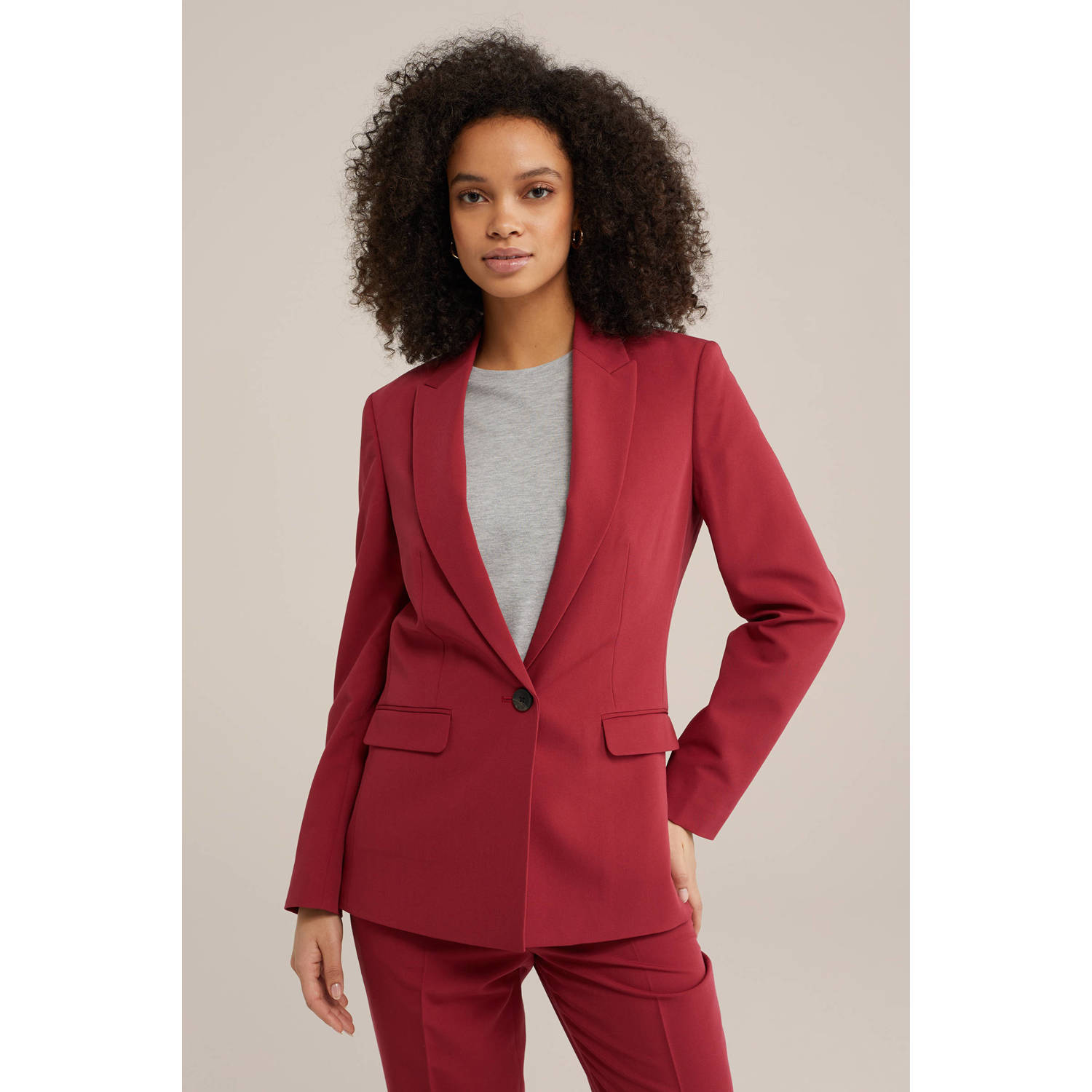 WE Fashion getailleerde blazer rood