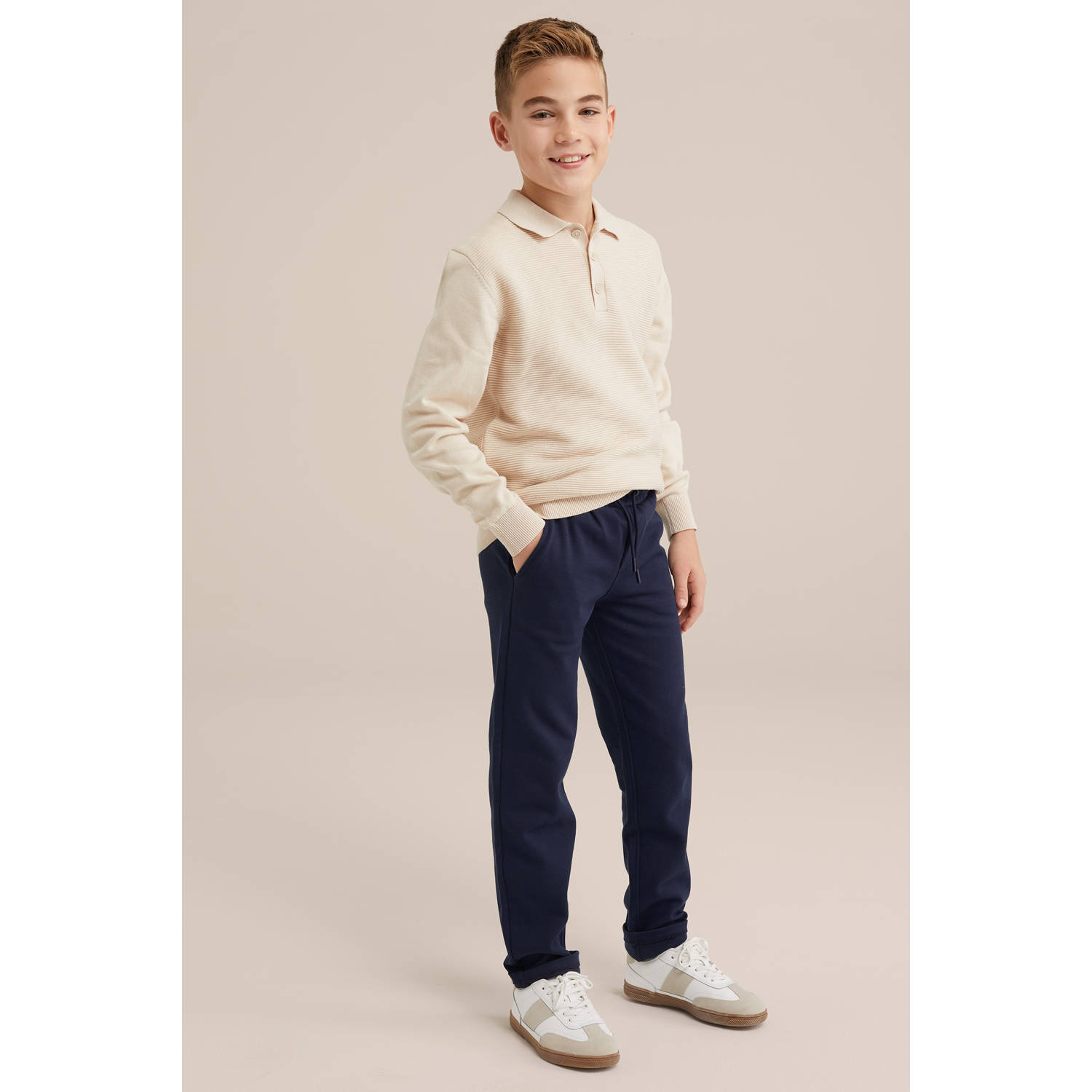 WE Fashion Blue Ridge gebreide trui ecru