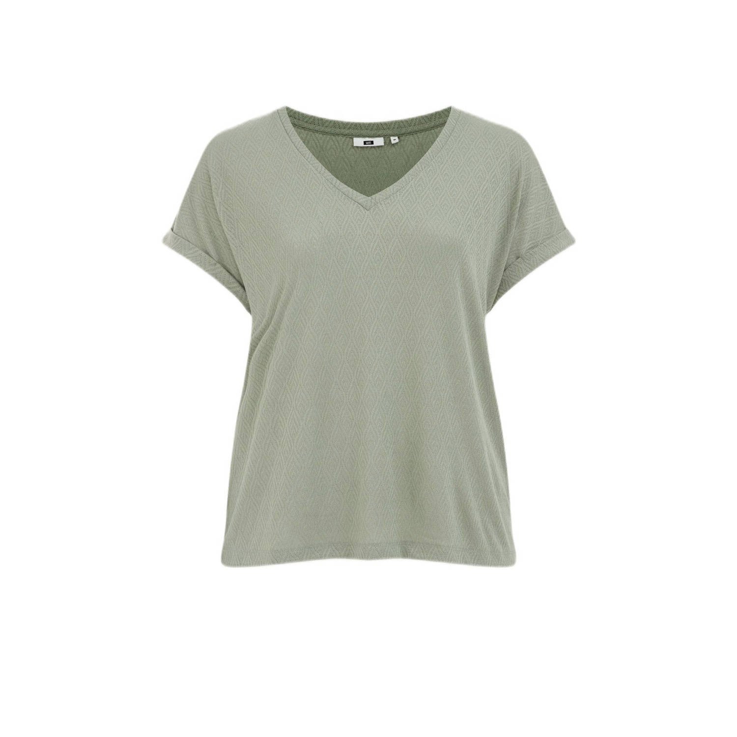 WE Fashion Curve t-shirt lichtgroen