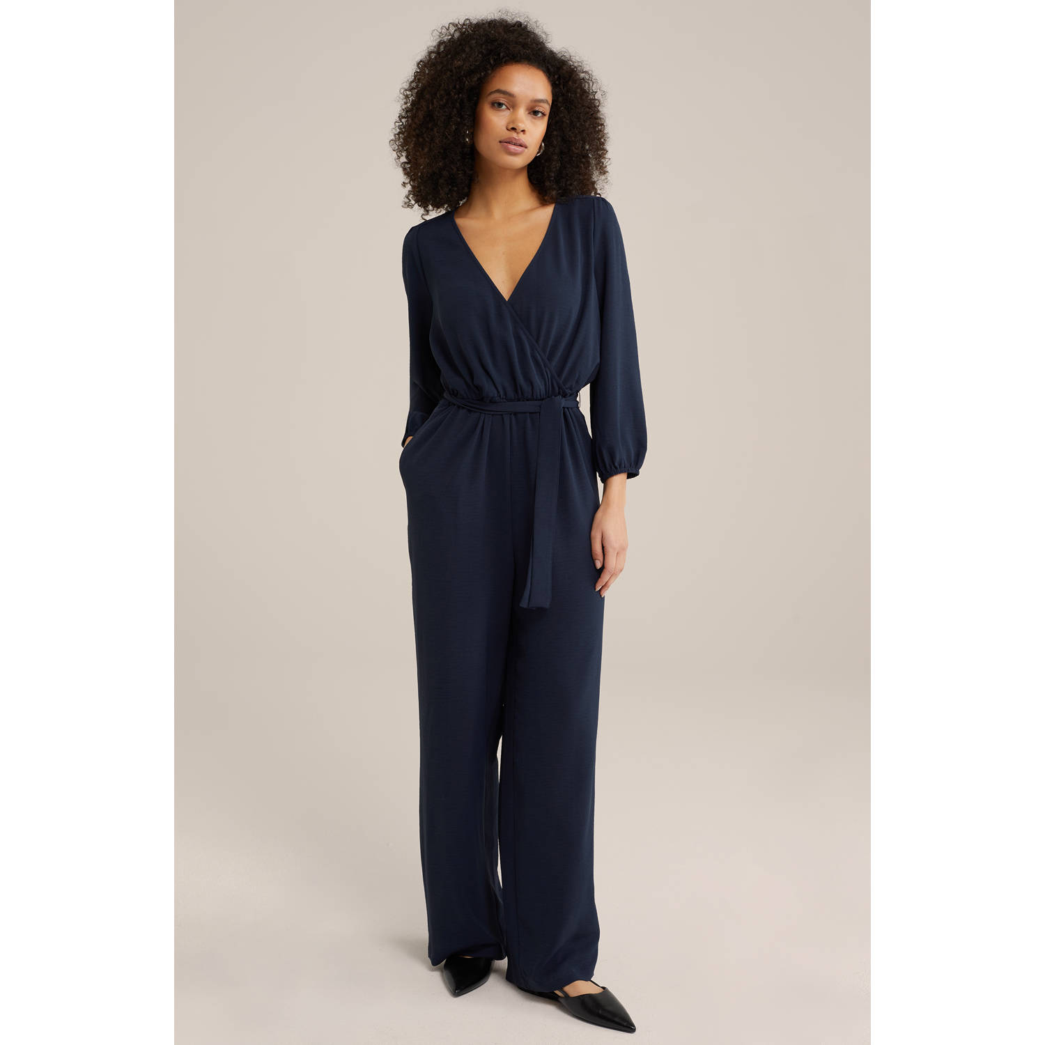 WE Fashion jumpsuit donkerblauw
